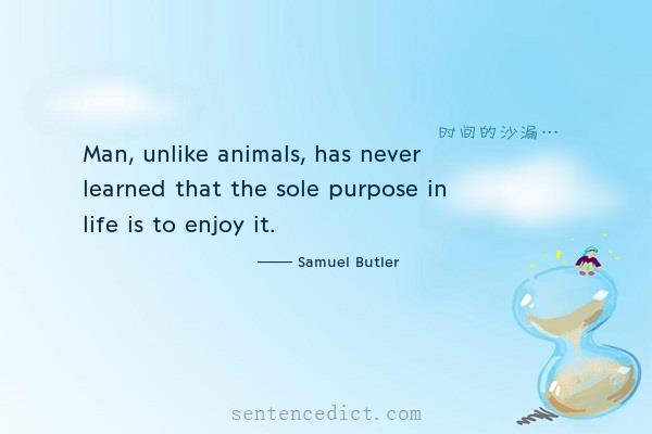 Good sentence's beautiful picture_Man, unlike animals, has never learned that the sole purpose in life is to enjoy it.