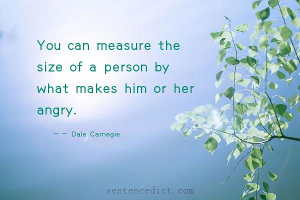 Good sentence's beautiful picture_You can measure the size of a person by what makes him or her angry.