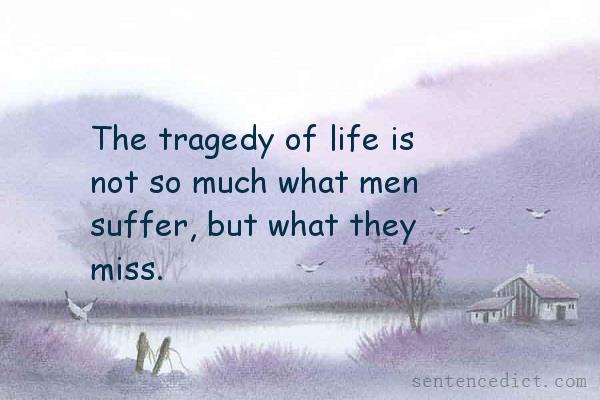 Good sentence's beautiful picture_The tragedy of life is not so much what men suffer, but what they miss.