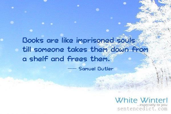 Good sentence's beautiful picture_Books are like imprisoned souls till someone takes them down from a shelf and frees them.