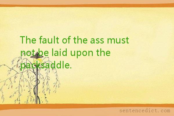 Good sentence's beautiful picture_The fault of the ass must not be laid upon the packsaddle.