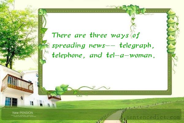 Good sentence's beautiful picture_There are three ways of spreading news-- telegraph, telephone, and tel-a-woman.