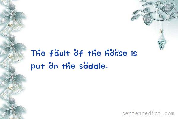 Good sentence's beautiful picture_The fault of the horse is put on the saddle.