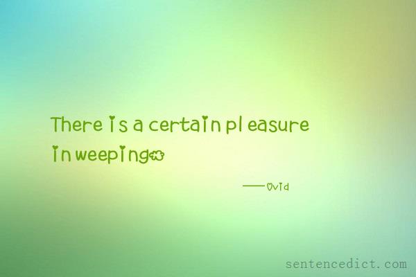 Good sentence's beautiful picture_There is a certain pleasure in weeping.