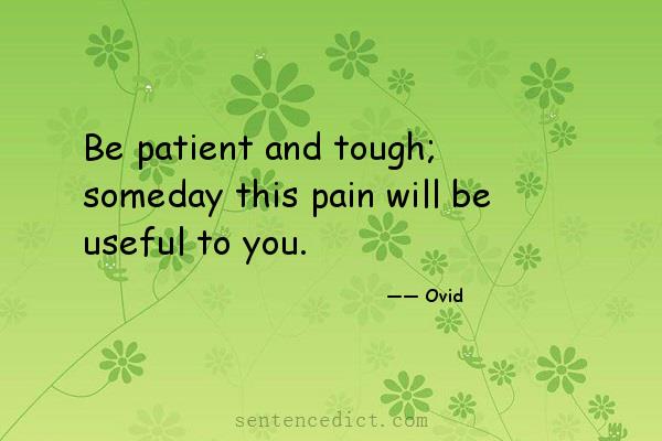 Good sentence's beautiful picture_Be patient and tough; someday this pain will be useful to you.