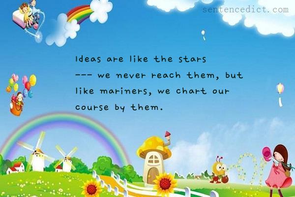 Good sentence's beautiful picture_Ideas are like the stars --- we never reach them, but like mariners, we chart our course by them.