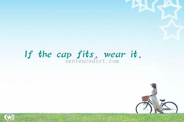 Good sentence's beautiful picture_If the cap fits, wear it.