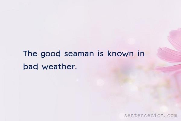 Good sentence's beautiful picture_The good seaman is known in bad weather.