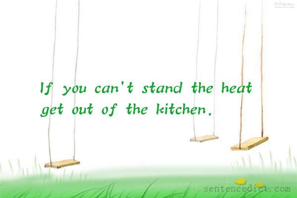 Good sentence's beautiful picture_If you can't stand the heat get out of the kitchen.