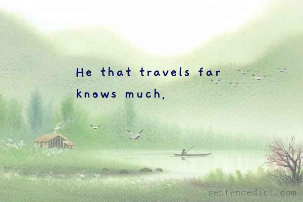 Good sentence's beautiful picture_He that travels far knows much.