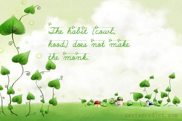 Good sentence's beautiful picture_The habit [cowl, hood] does not make the monk.