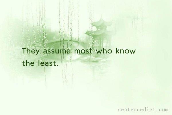 Good sentence's beautiful picture_They assume most who know the least.