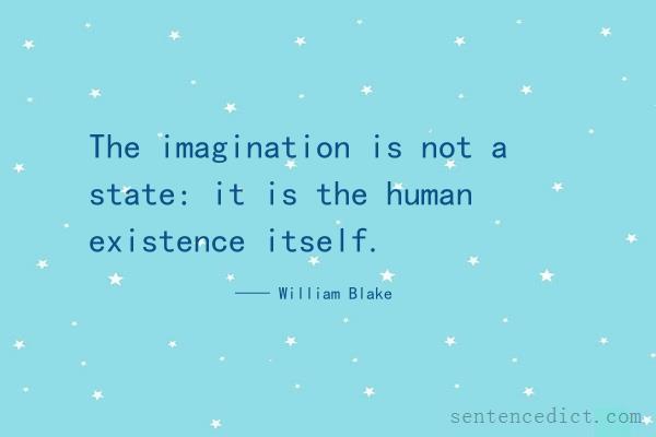 Good sentence's beautiful picture_The imagination is not a state: it is the human existence itself.