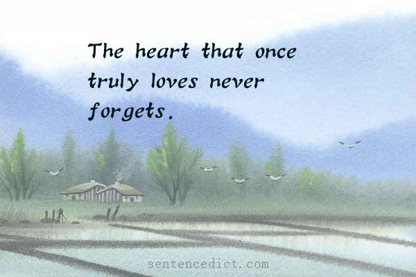 Good sentence's beautiful picture_The heart that once truly loves never forgets.