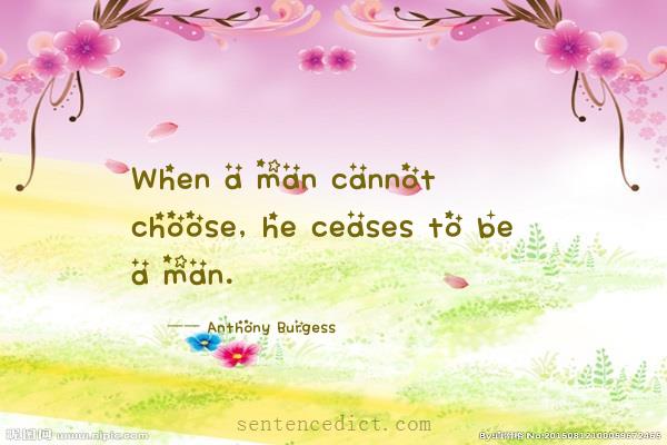 Good sentence's beautiful picture_When a man cannot choose, he ceases to be a man.