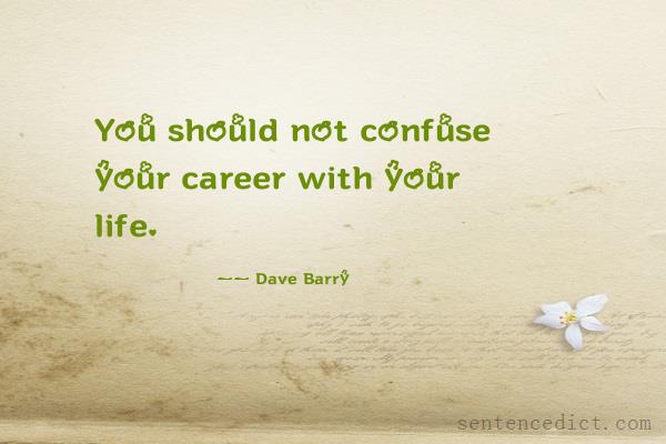 Good sentence's beautiful picture_You should not confuse your career with your life.