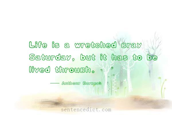 Good sentence's beautiful picture_Life is a wretched gray Saturday, but it has to be lived through.