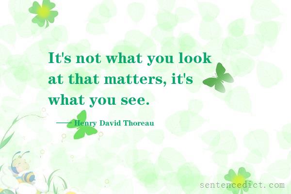 Good sentence's beautiful picture_It's not what you look at that matters, it's what you see.