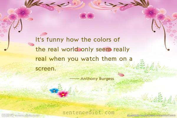 Good sentence's beautiful picture_It's funny how the colors of the real world only seem really real when you watch them on a screen.