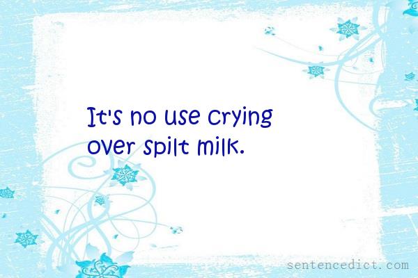 Good sentence's beautiful picture_It's no use crying over spilt milk.