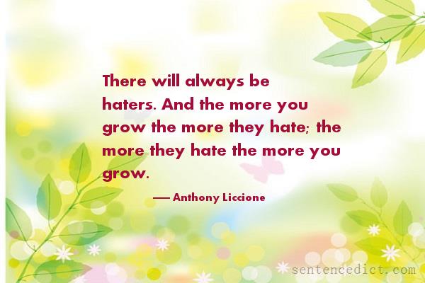 Good sentence's beautiful picture_There will always be haters. And the more you grow the more they hate; the more they hate the more you grow.